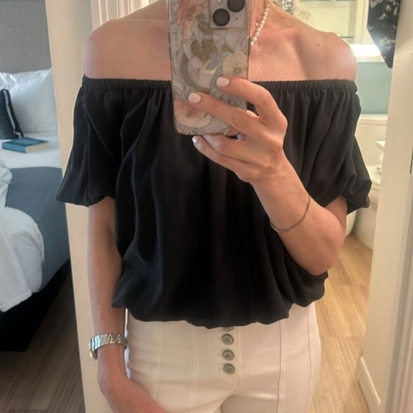 Unsubscribed 100% Silk Washable Balloon Sleeve Blouse - Picture 2 of 5